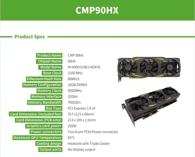 Видеокарта CMP 90HX